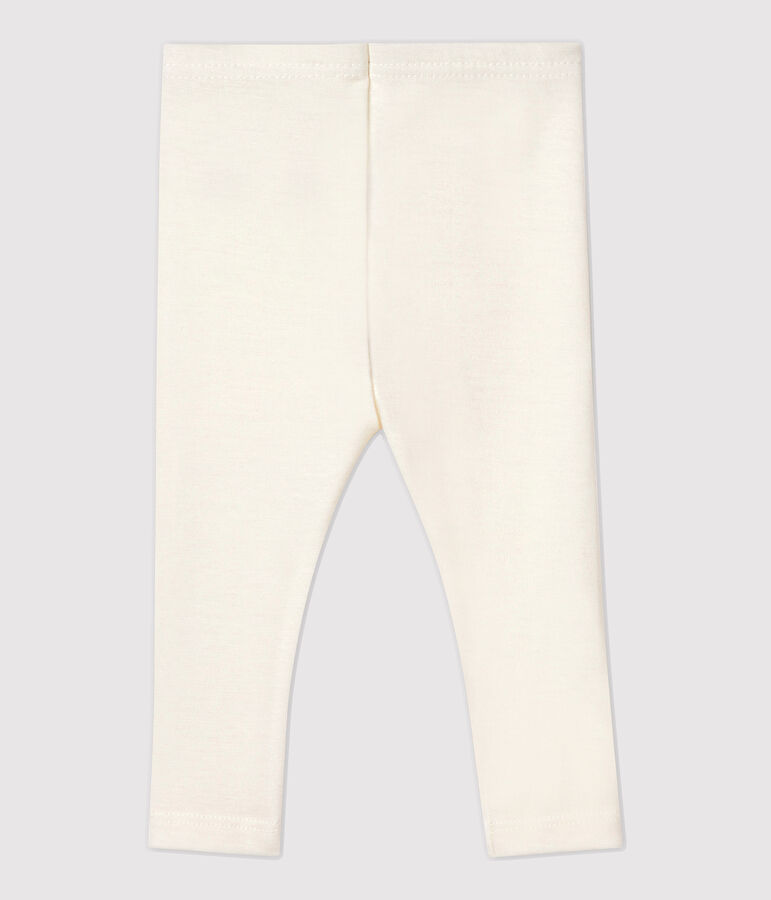 Lange babylegging van wol en katoen wit MARSHMALLOW