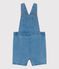 Salopette courte bébé en denim léger bleu DENIM CLAIR