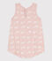 Korte playsuit van katoen met roze walvissen voor baby's SALINE/ MARSHMALLOW