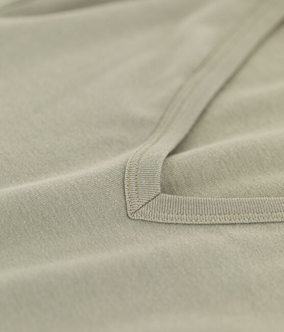 Tee-shirt L'ICONIQUE col V en coton Femme vert MARECAGE