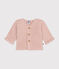Gebreide uniseks babycardigan in ribbelsteek roze SALINE