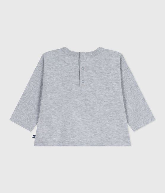 Tee-shirt bébé en coton à manches longues, motif baleine gris FUMEE CHINE