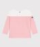 Katoenen gestreept marineshirt voor kinderen roze MARSHMALLOW/ FLAMAND