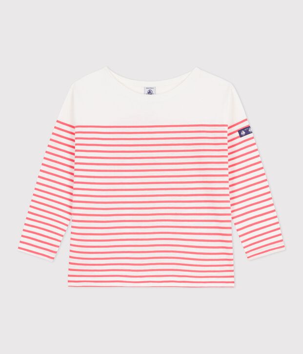Katoenen gestreept marineshirt voor kinderen roze/roze