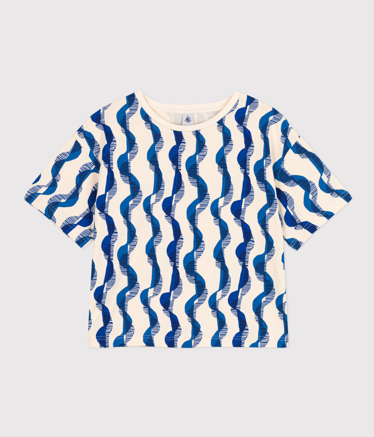 T-shirt LE BOXY imprim&eacute; en coton Femme &eacute;cru/multicouleur