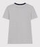 L'Iconique, T-shirt van gestreepte ribstof met korte mouw voor dames wit MARSHMALLOW/blauw SMOKING