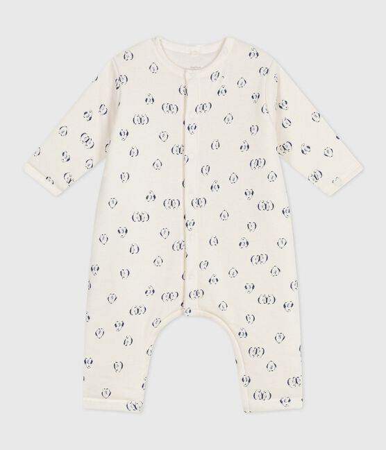 Combinaison ouatinée bébé en coton, imprimé pingouins bleu MILK/ SOIR
