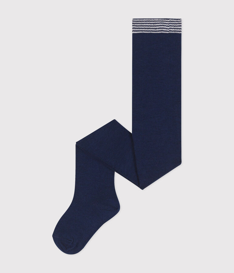 Collant uni en jersey de coton uni b&eacute;b&eacute; bleu