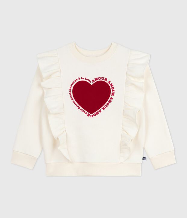 Katoenen sweatshirt met print voor kinderen ecru