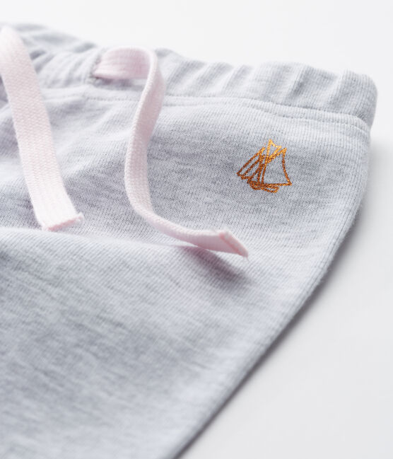 Gebreide broek voor baby meisje grijs POUSSIERE CHINE