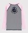 Gerecycled anti-uv-T-shirt voor meisjes - jongens roze MINOIS/wit MULTICO