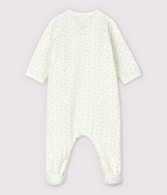 Konijnenpyjama baby van biologisch katoen wit MARSHMALLOW/wit MULTICO