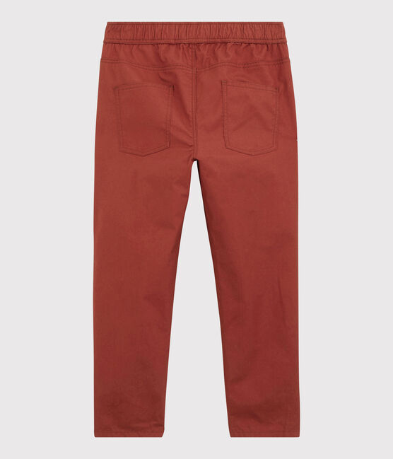 Pantalon regular en serge de coton enfant garçon marron OMBRIE