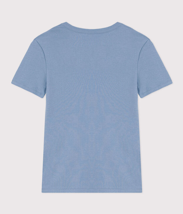 L'ICONIQUE, dames-T-shirt met ronde hals in katoen blauw