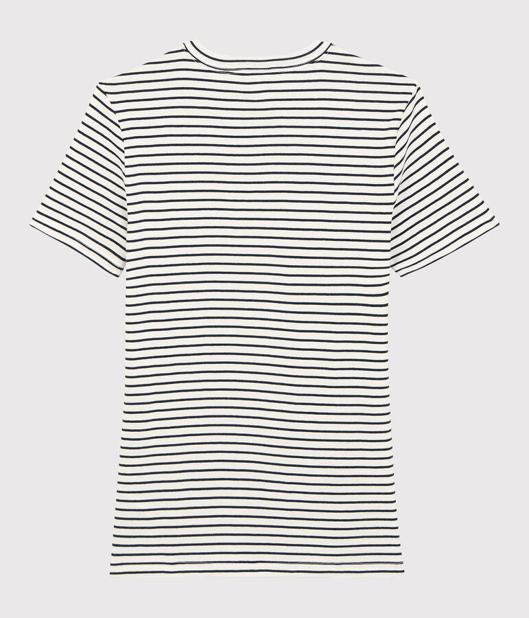 T-shirt en coton ray&eacute; Je t'aime Femme blanc/bleu