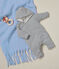 Lang gewatteerd babypakje met capuchon van katoen wit MARSHMALLOW/blauw SMOKING