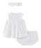 Ensemble bébé fille 3 pièces en popeline blanc ECUME