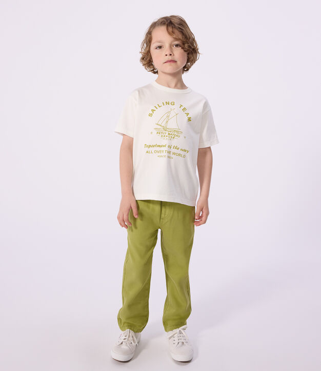 Katoenen T-shirt met korte mouwen voor kinderen wit