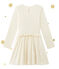 Glitterende meisjesjurk in twee stoffen beige COQUILLE