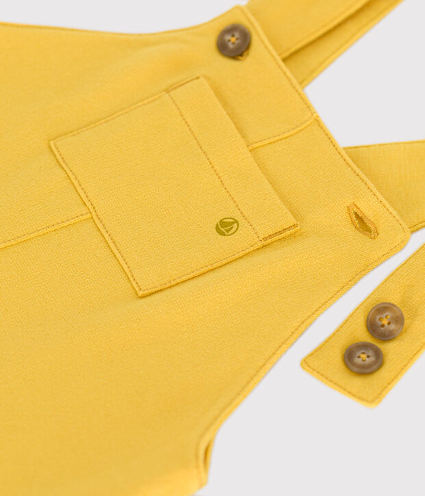Korte babysalopette van lichte fleece geel