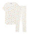 Pyjama petite fille en côte blanc MARSHMALLOW/blanc MULTICO