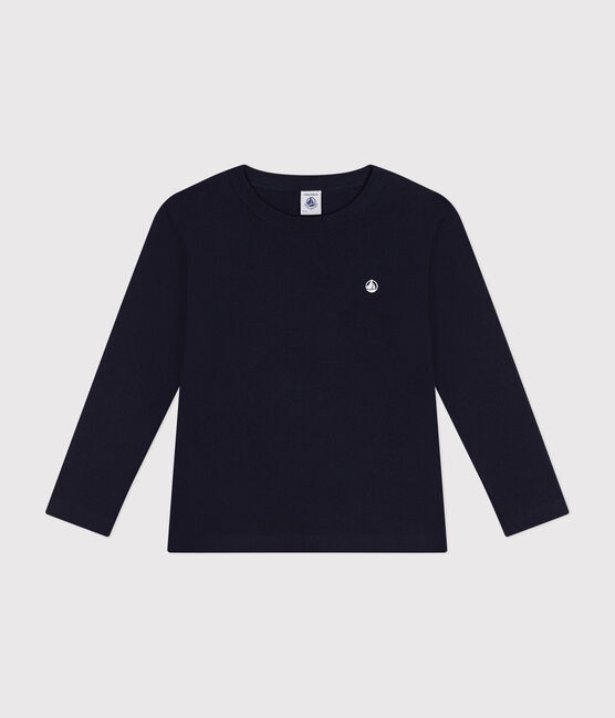 T-shirt met lange mouwen van ribstof voor jongens/meisjes blauw SMOKING