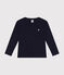 T-shirt met lange mouwen van ribstof voor jongens/meisjes blauw SMOKING