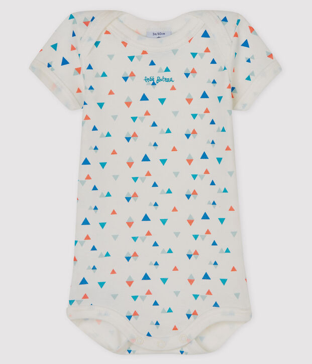 Body manches courtes b&eacute;b&eacute; gar&ccedil;on-fille blanc/multicouleur