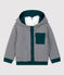 Cardigan en sherpa bébé. blanc MARSHMALLOW/vert PINEDE
