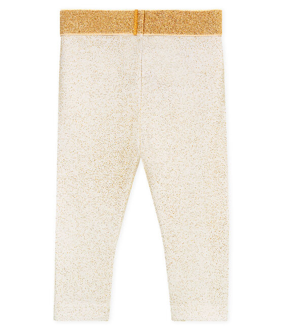 Legging bébé fille pailleté blanc MARSHMALLOW/rose COPPER