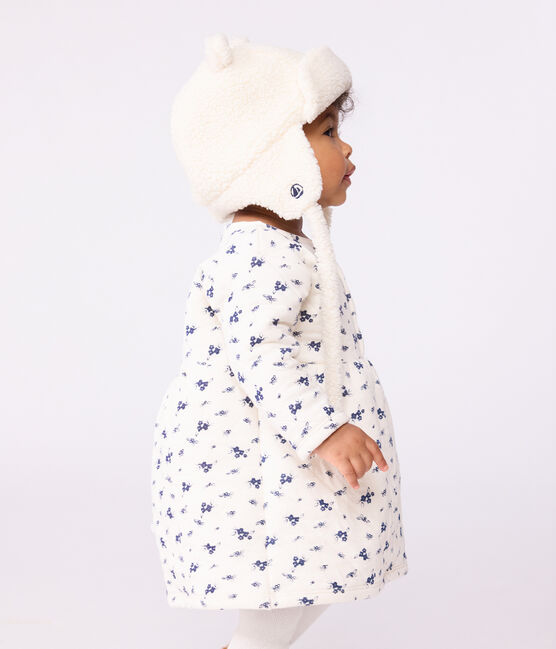 Chapka van imitatievoering met sherpavoering voor baby's ecru MILK