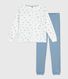 Pyjama femme en coton bi-matière imprimé cœurs