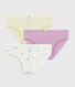 Lot de 3 culottes à fleurs petite fille en coton et lin