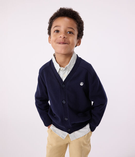 Katoenen jongensvest blauw SMOKING