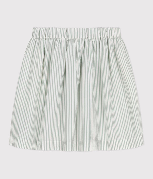 Katoenen kinderrok met strepen groen/wit