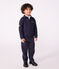 Sweatshirt esprit polo enfant en coton uni bleu SMOKING
