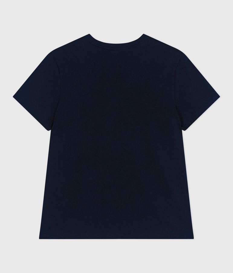 Le Droit, effen katoenen T-shirt voor dames blauw