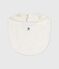 Bavoir naissance en coton imprim&eacute; blanc MARSHMALLOW/blanc MULTICO