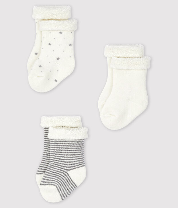 Trio de chaussettes b&eacute;b&eacute; en tricot multicouleur