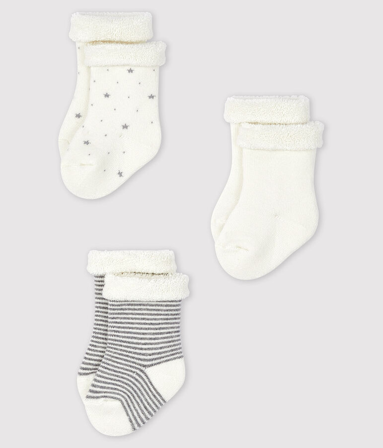Trio de chaussettes b&eacute;b&eacute; en tricot multicouleur