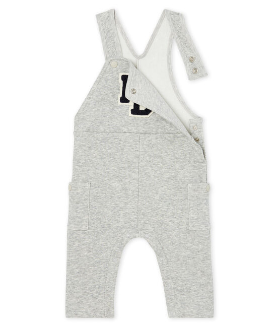 Salopette longue bébé garçon en maille velours gris BELUGA CHINE