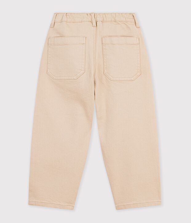 Pantalon 5 poches enfant en denim beige