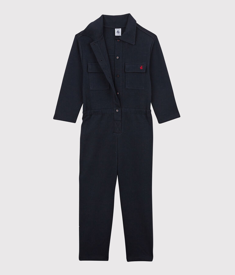 Tuinbroek voor meisjes van katoen met print blauw