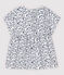 Blouse van popeline met korte mouwen voor babymeisjes wit MARSHMALLOW/wit MULTICO