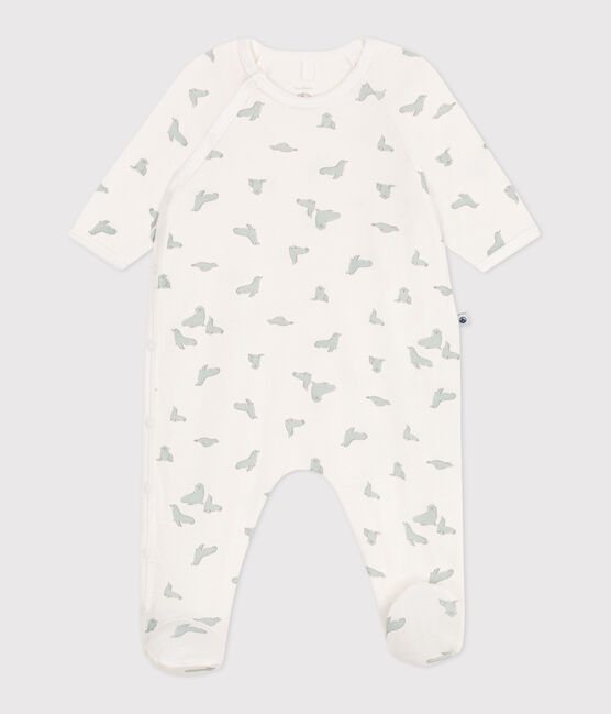 Pyjama bébé en coton phoques blanc MARSHMALLOW/blanc MULTICO