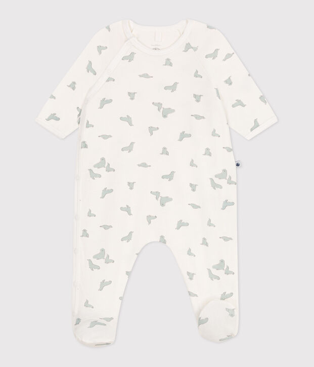 Pyjama b&eacute;b&eacute; en coton phoques blanc/multicouleur