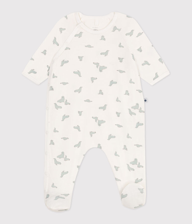 Pyjama b&eacute;b&eacute; en coton phoques blanc/multicouleur