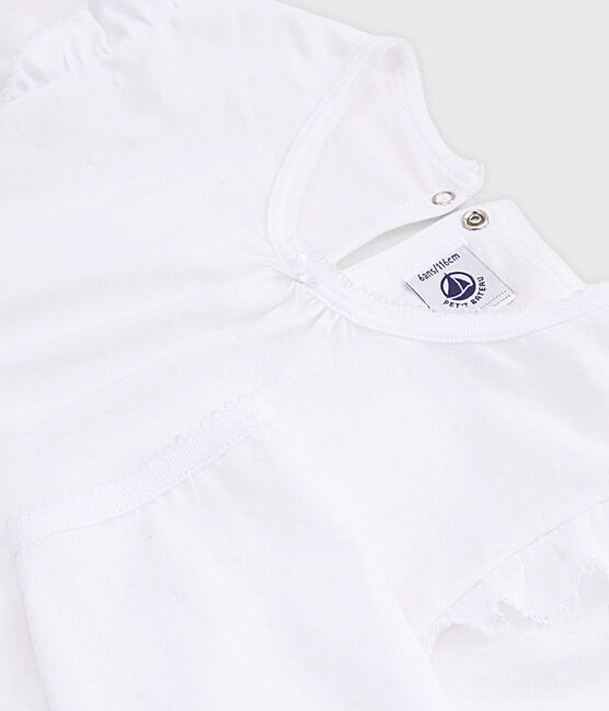 Pyjama petite fille en coton fin blanc ECUME