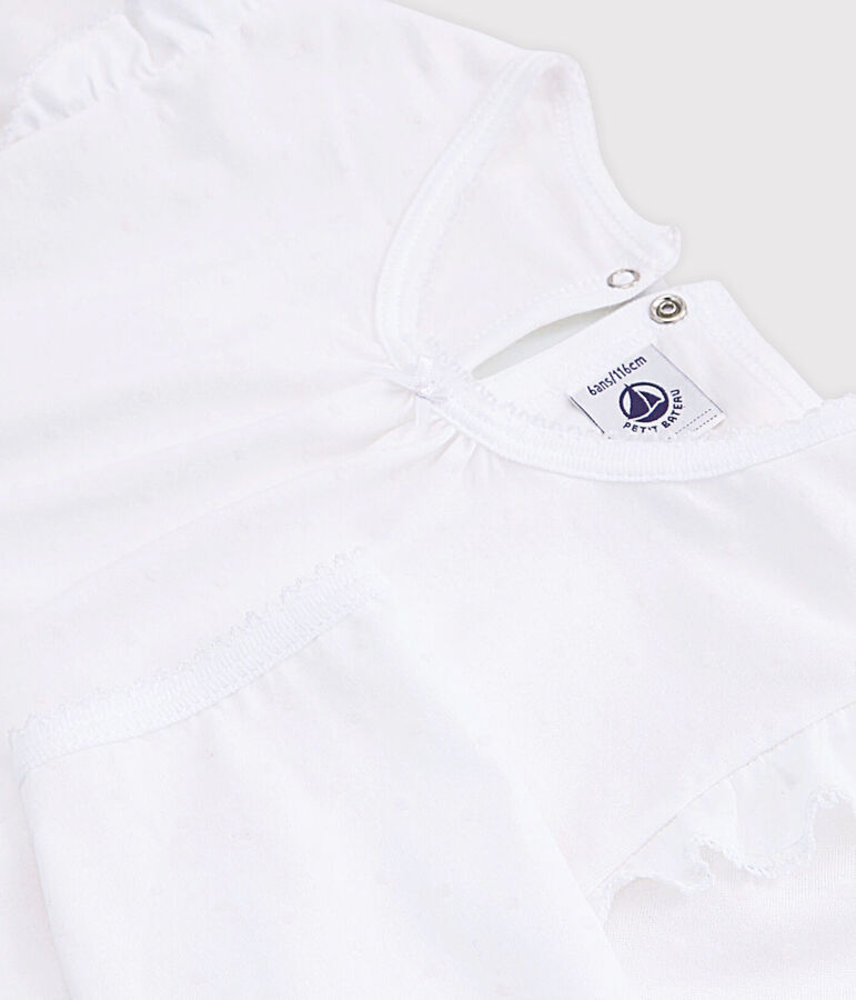 Meisjespyjama van fijn katoen wit ECUME