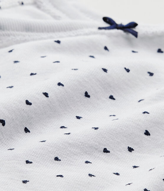 Eerste body met korte mouwen en print voor meisjes wit ECUME/blauw MEDIEVAL
